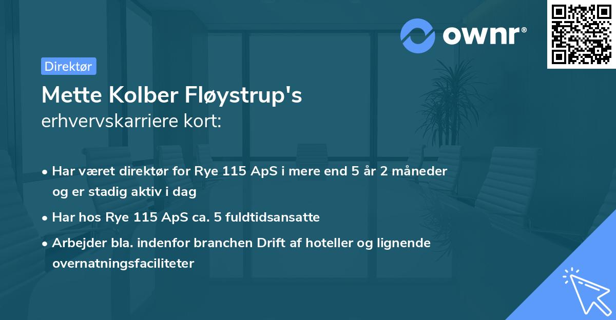 Mette Kolber Fløystrup's erhvervskarriere kort