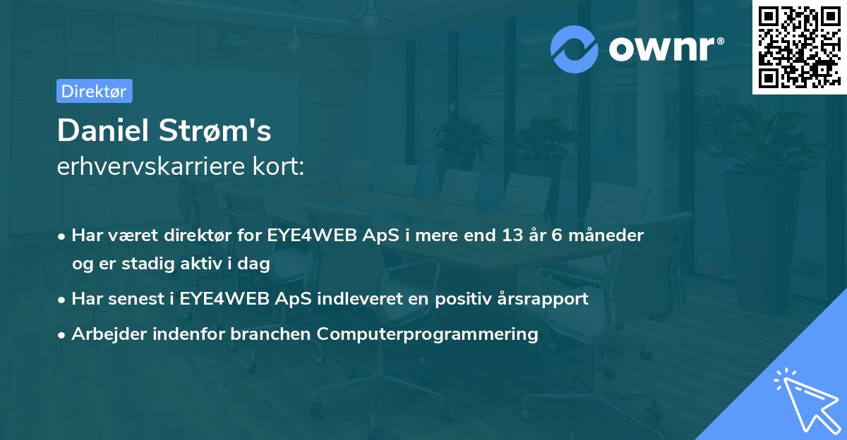 Daniel Strøm's erhvervskarriere kort