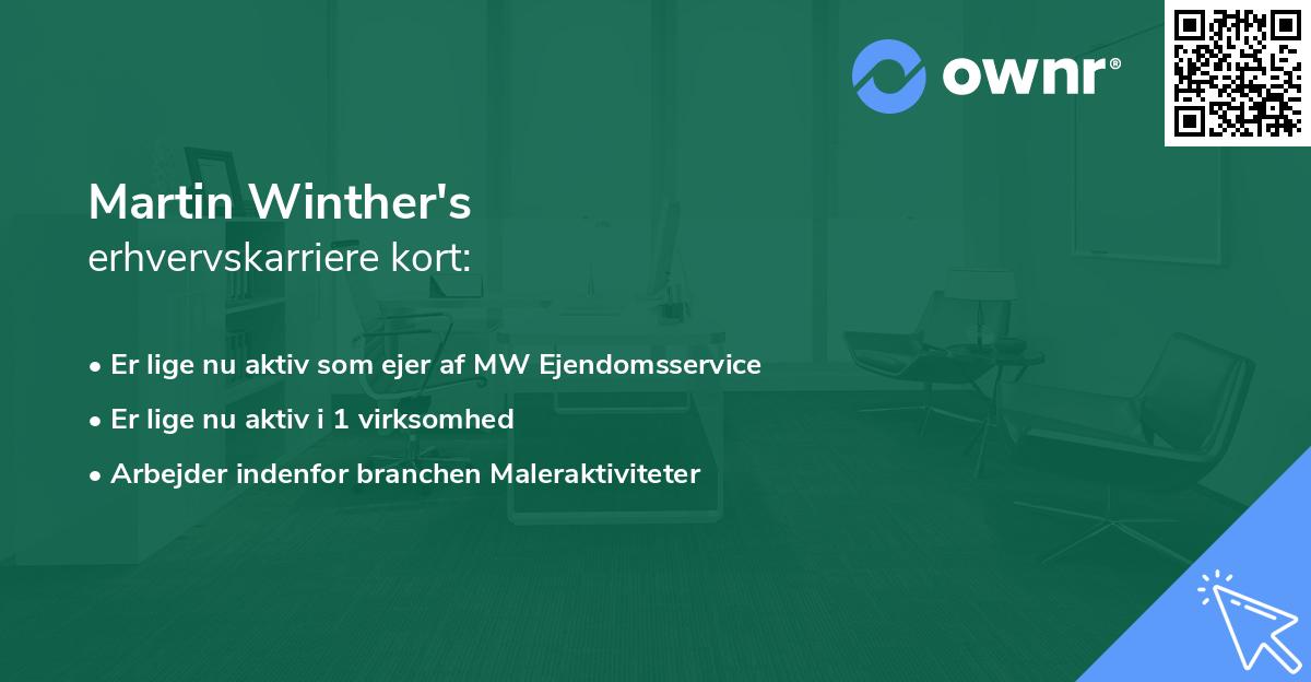 Martin Winther's erhvervskarriere kort