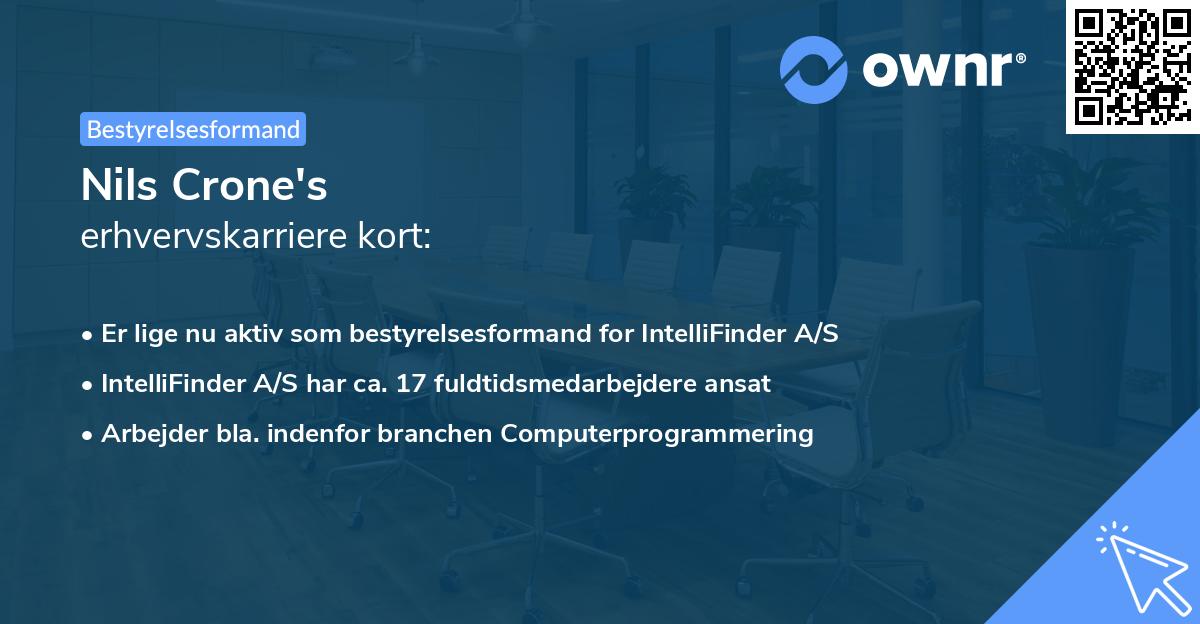 Nils Crone's erhvervskarriere kort