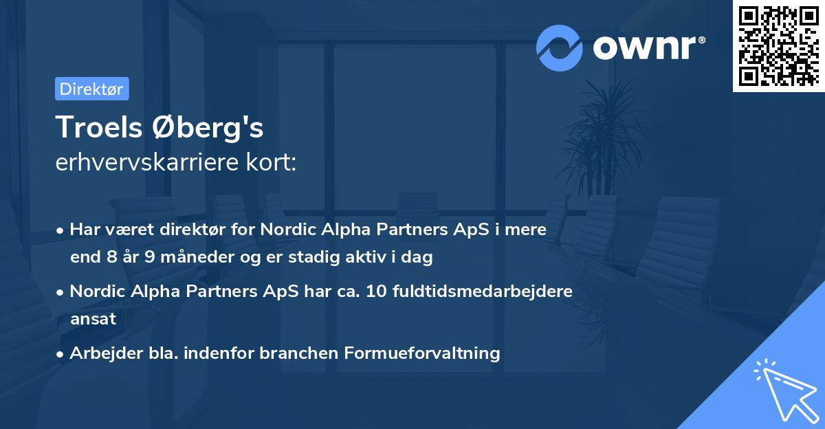 Troels Øberg's erhvervskarriere kort