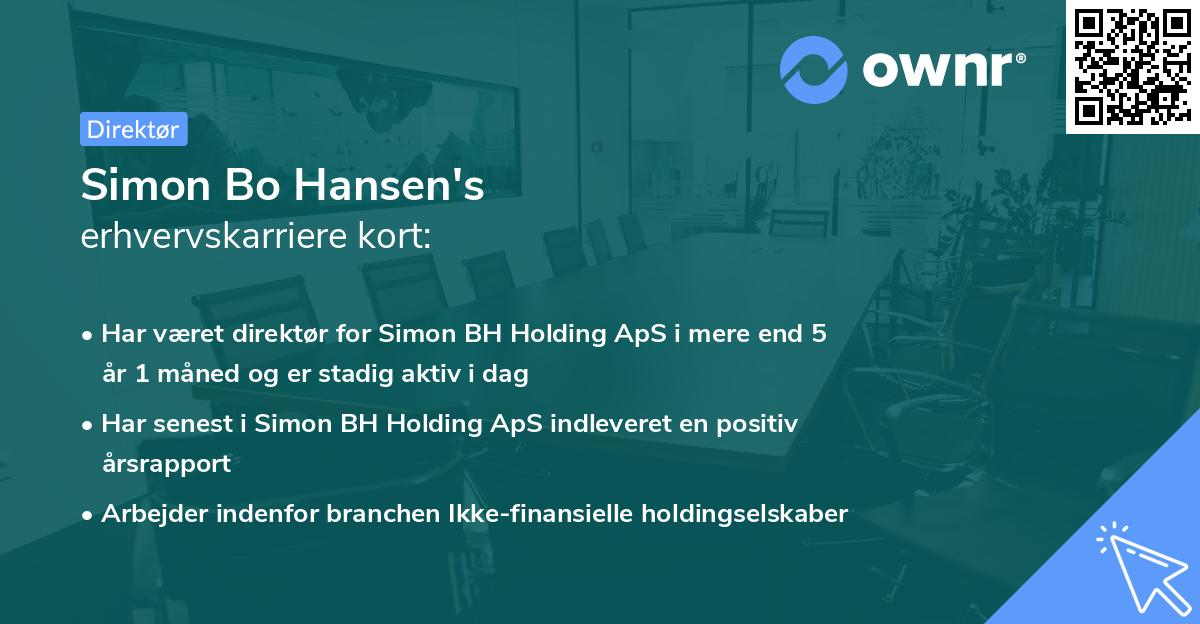 Simon Bo Hansen's erhvervskarriere kort