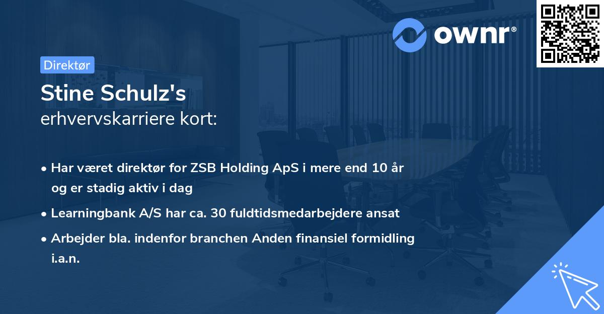 Stine Schulz's erhvervskarriere kort