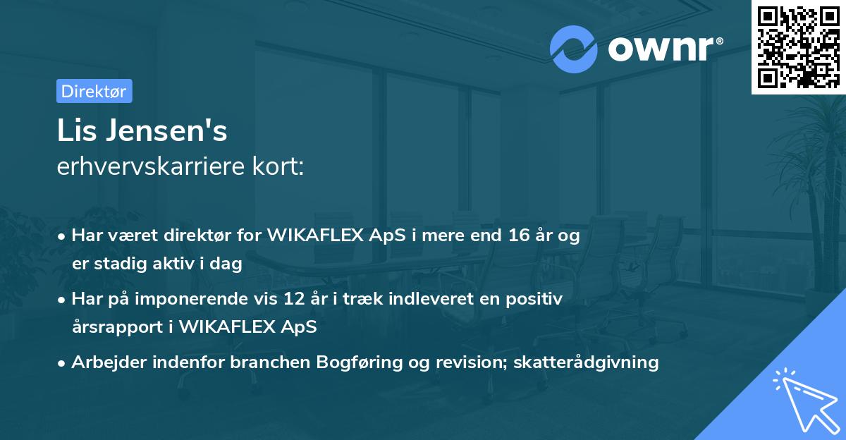 Lis Jensen's erhvervskarriere kort