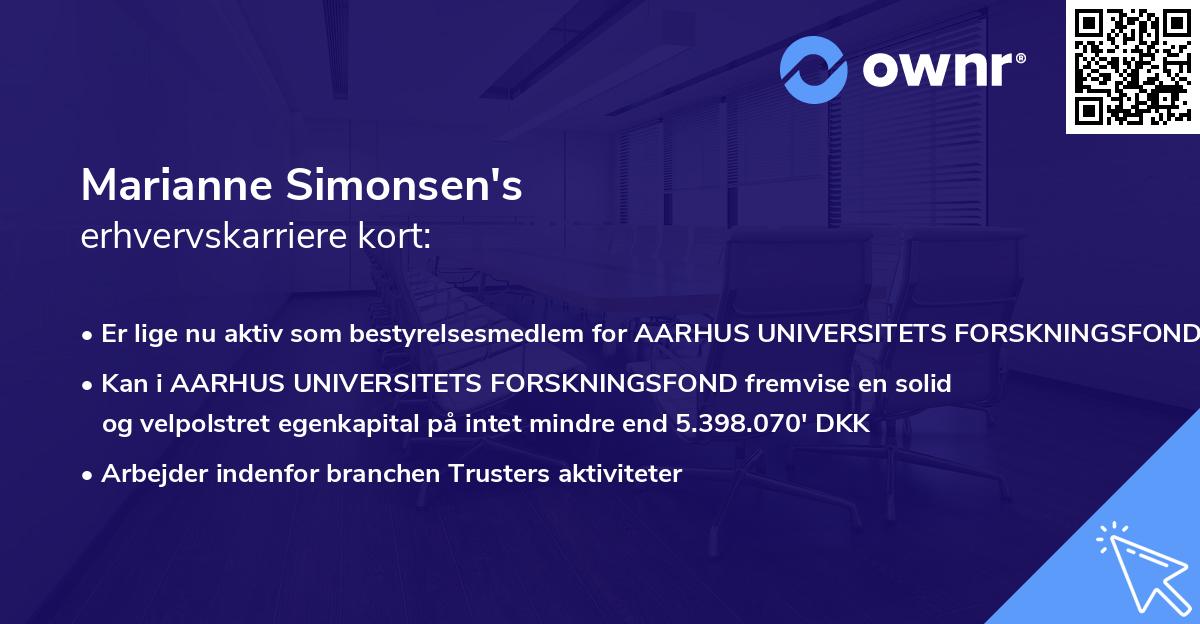 Marianne Simonsen's erhvervskarriere kort