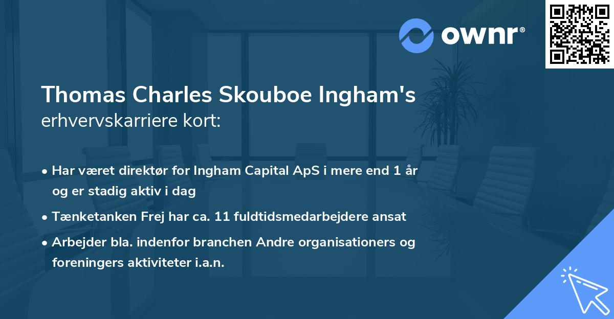 Thomas Charles Skouboe Ingham's erhvervskarriere kort