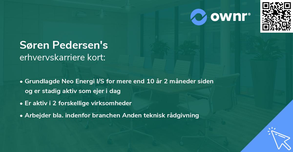 Søren Pedersen's erhvervskarriere kort