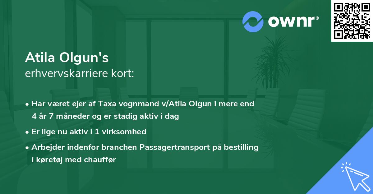 Atila Olgun's erhvervskarriere kort