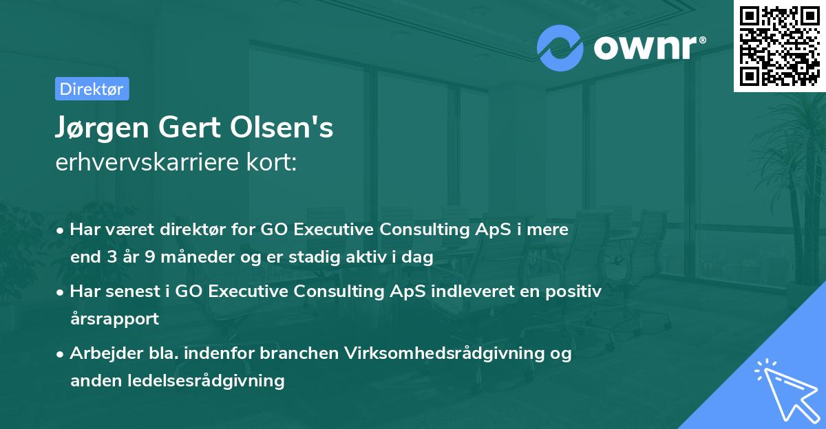 Jørgen Gert Olsen's erhvervskarriere kort
