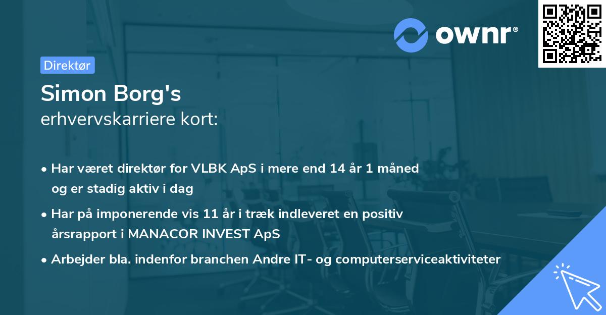 Simon Borg's erhvervskarriere kort