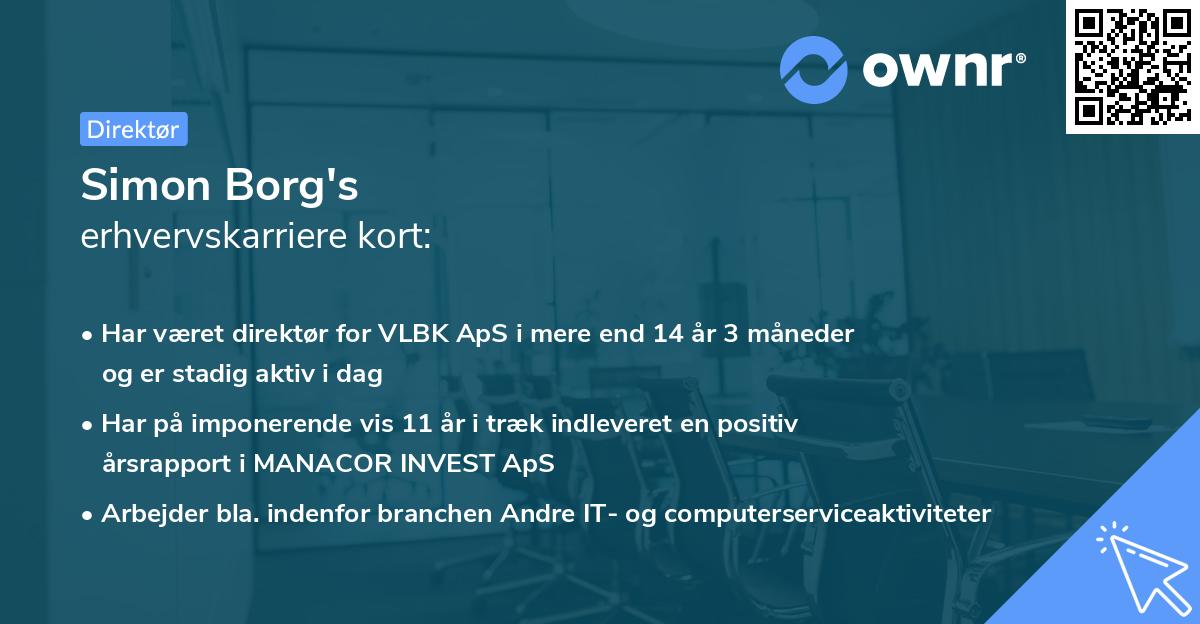 Simon Borg's erhvervskarriere kort