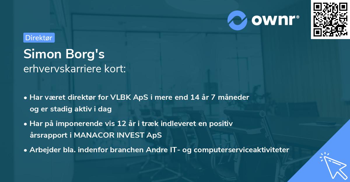 Simon Borg's erhvervskarriere kort