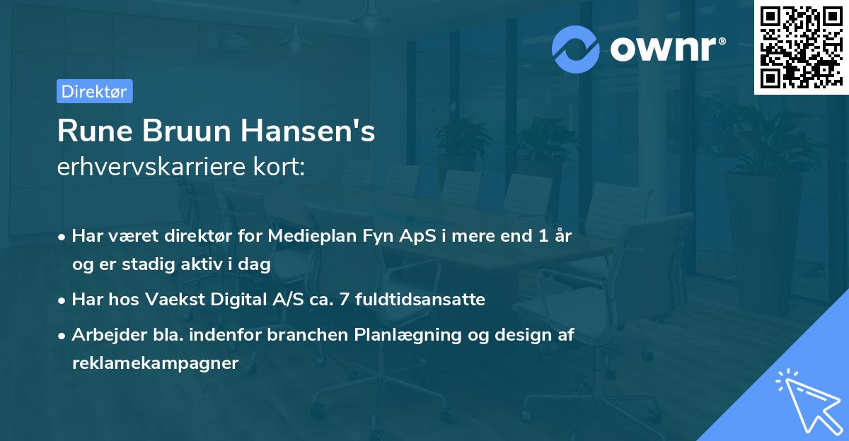 Rune Bruun Hansen's erhvervskarriere kort
