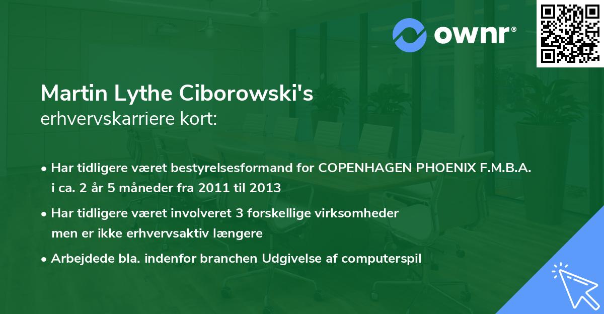 Martin Lythe Ciborowski's erhvervskarriere kort