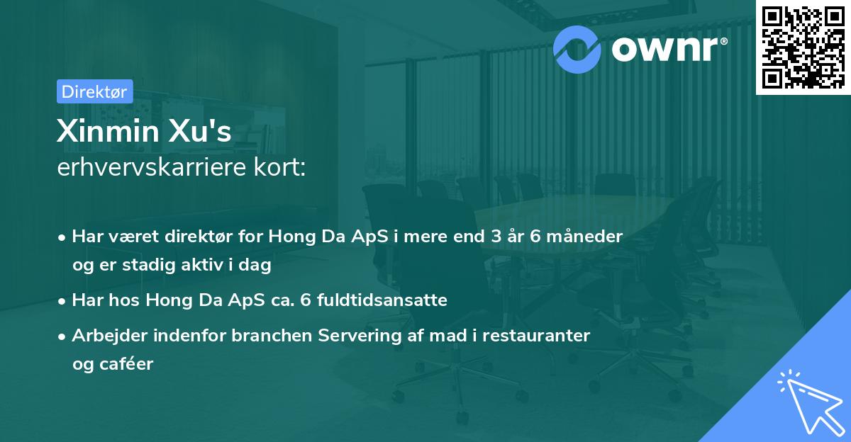 Xinmin Xu's erhvervskarriere kort