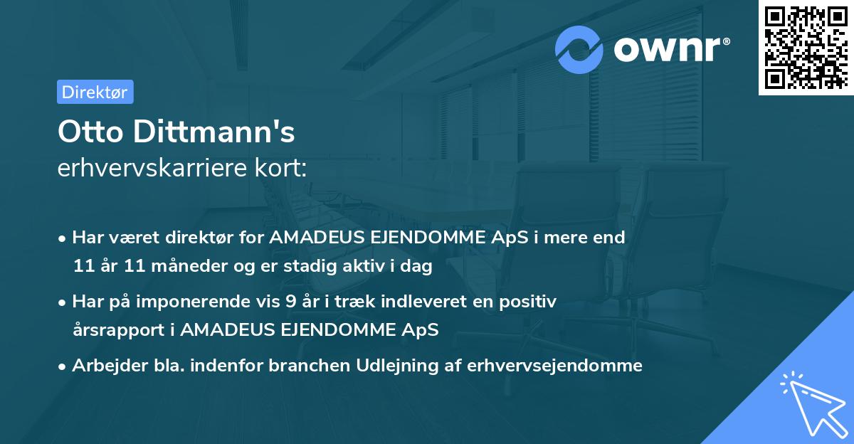 Otto Dittmann's erhvervskarriere kort