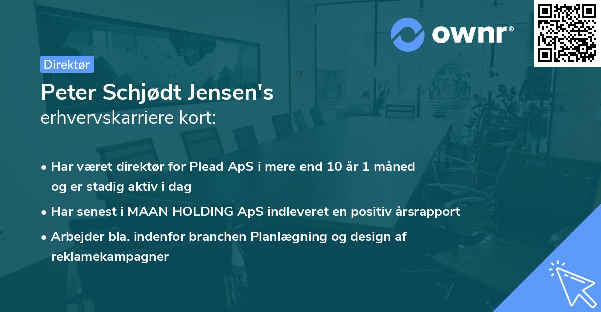 Peter Schjødt Jensen's erhvervskarriere kort