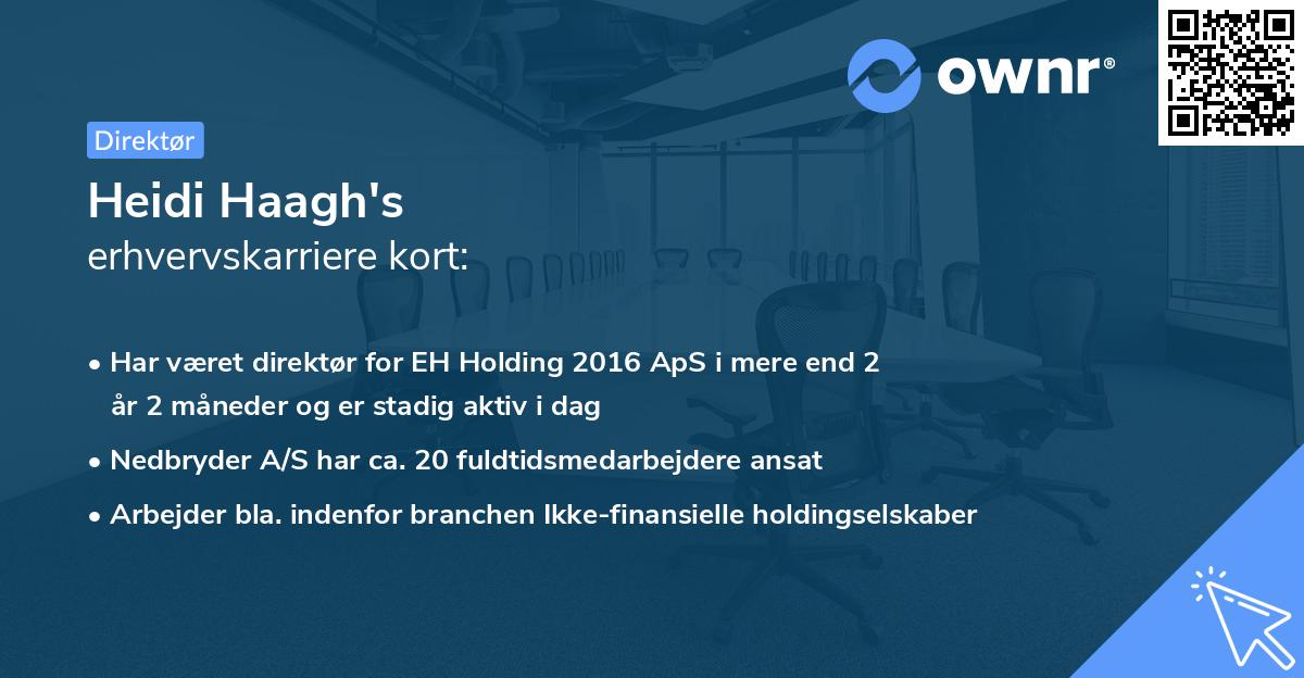 Heidi Haagh's erhvervskarriere kort
