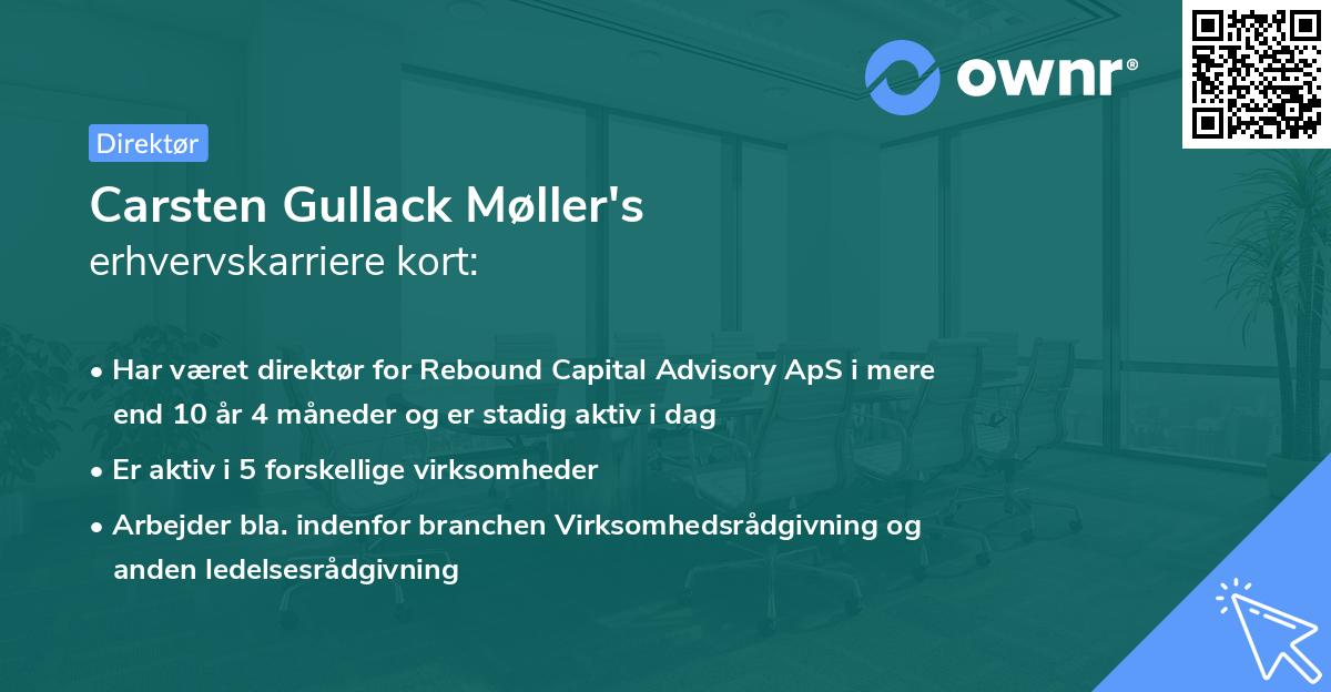 Carsten Gullack Møller's erhvervskarriere kort