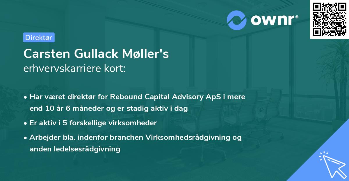Carsten Gullack Møller's erhvervskarriere kort
