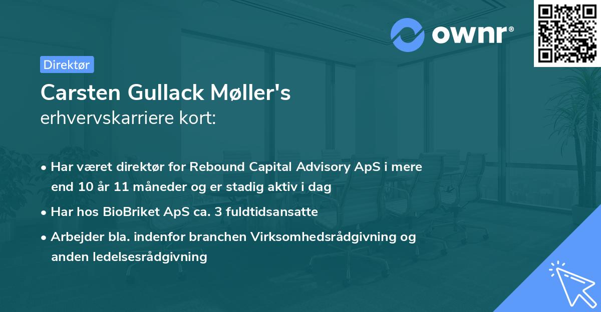 Carsten Gullack Møller's erhvervskarriere kort