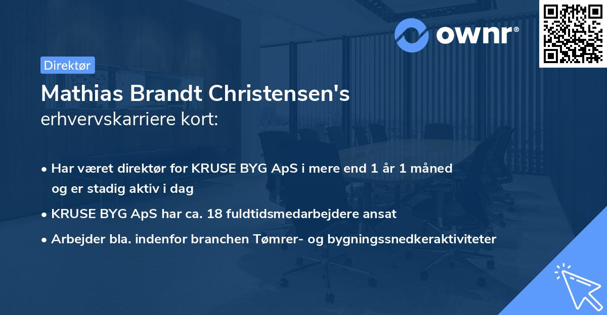 Mathias Brandt Christensen's erhvervskarriere kort