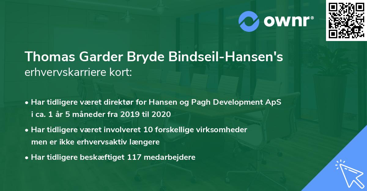 Thomas Garder Bryde Bindseil-Hansen's erhvervskarriere kort