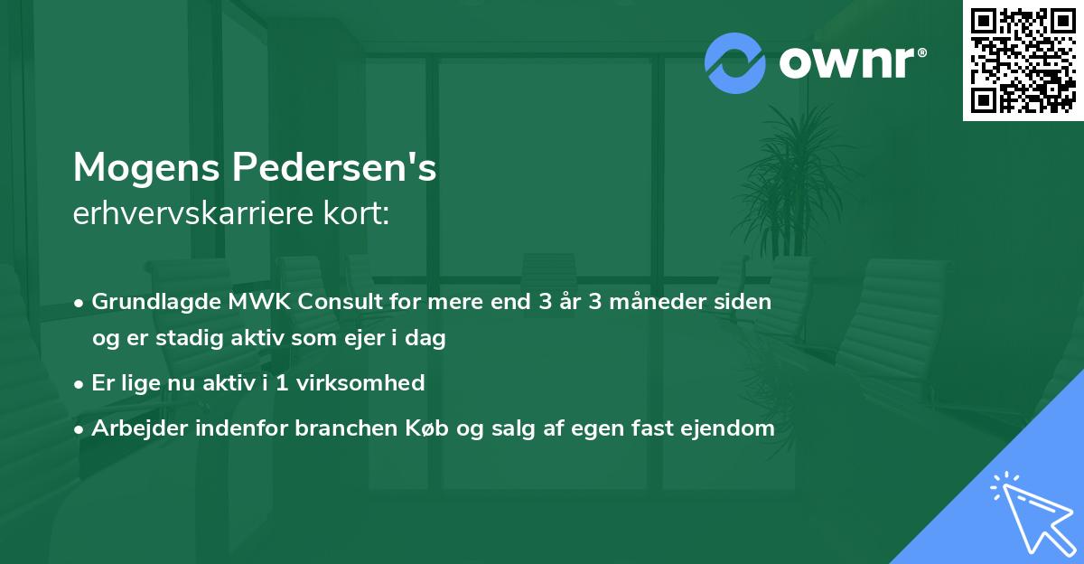 Mogens Pedersen's erhvervskarriere kort