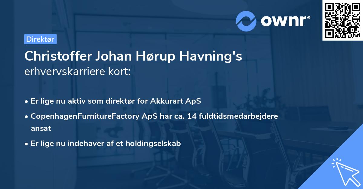 Christoffer Johan Hørup Havning's erhvervskarriere kort