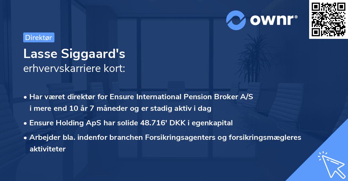 Lasse Siggaard's erhvervskarriere kort