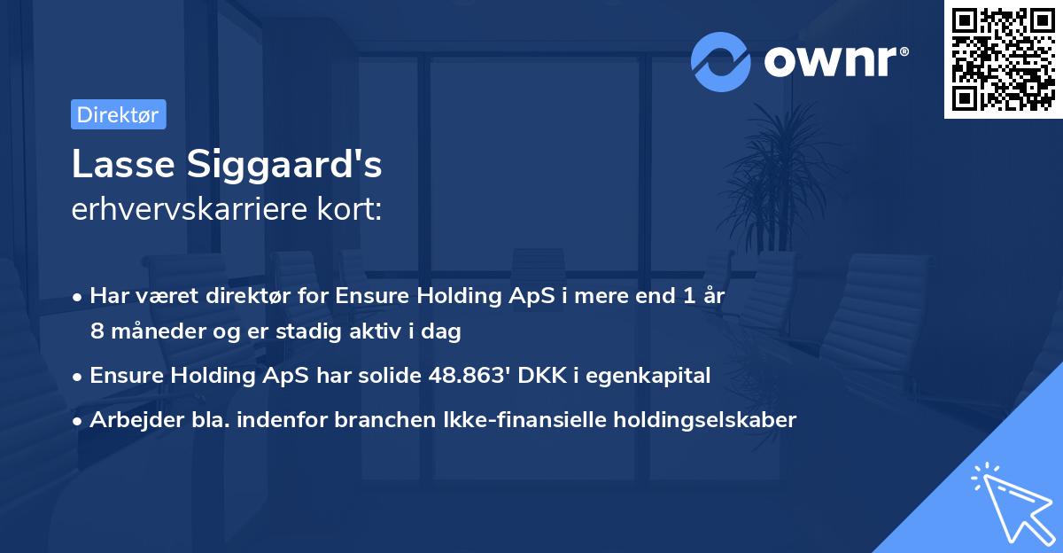 Lasse Siggaard's erhvervskarriere kort