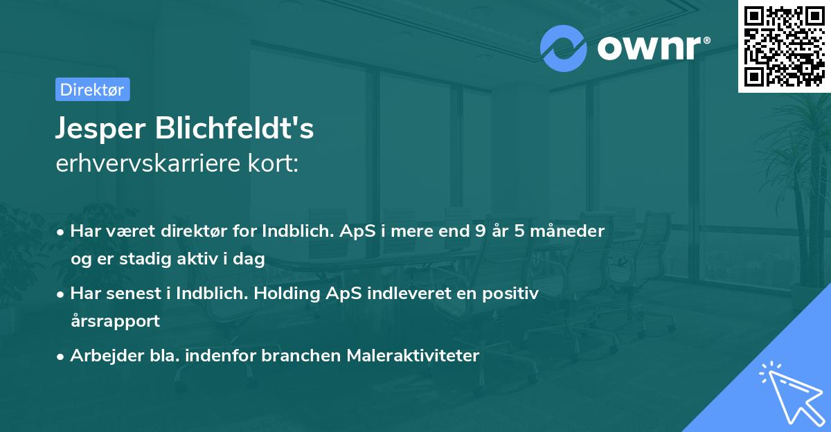 Jesper Blichfeldt's erhvervskarriere kort