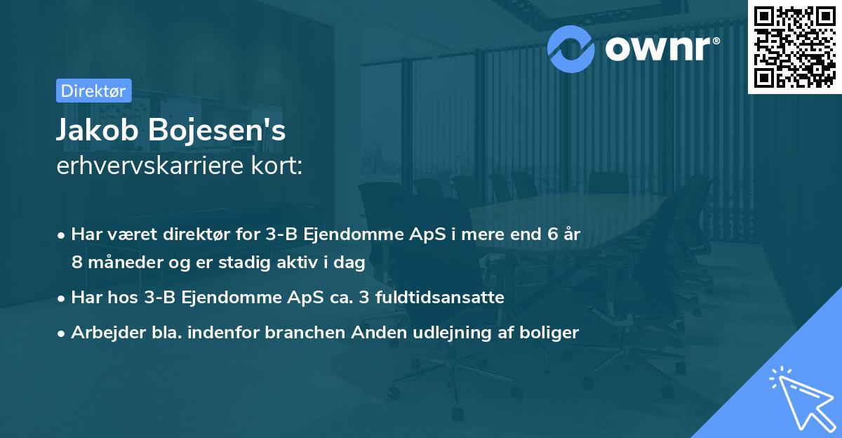 Jakob Bojesen's erhvervskarriere kort