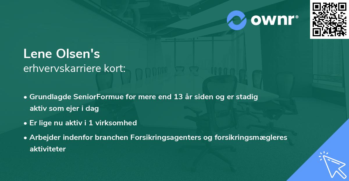 Lene Olsen's erhvervskarriere kort