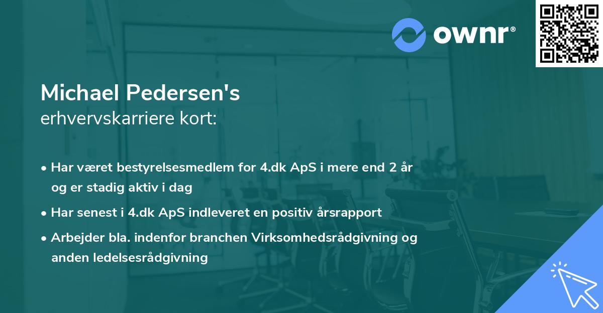 Michael Pedersen's erhvervskarriere kort