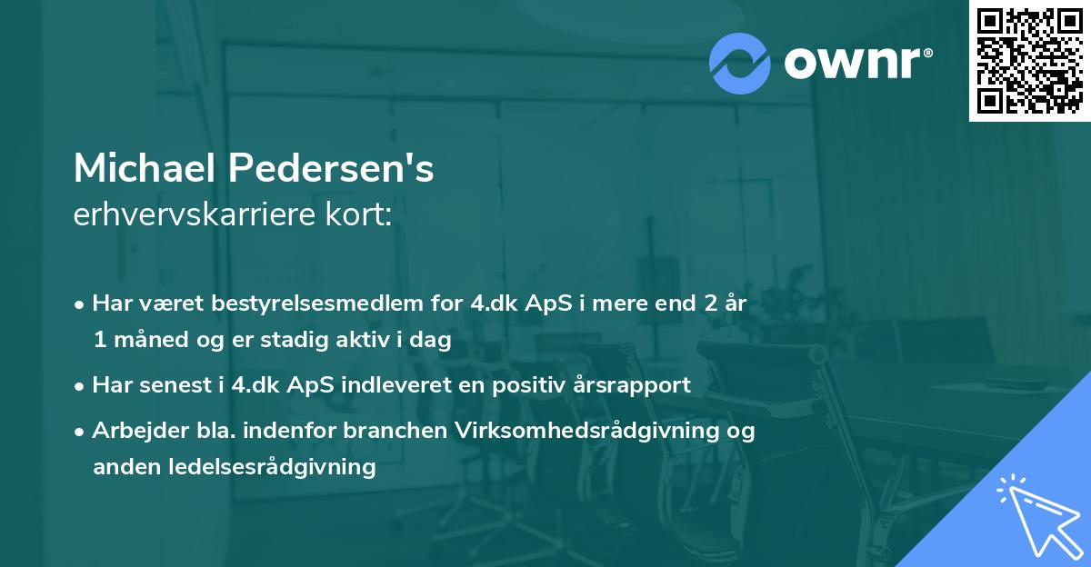 Michael Pedersen's erhvervskarriere kort