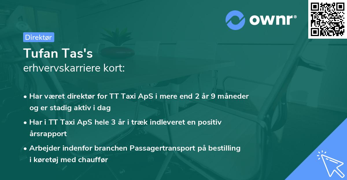 Tufan Tas's erhvervskarriere kort