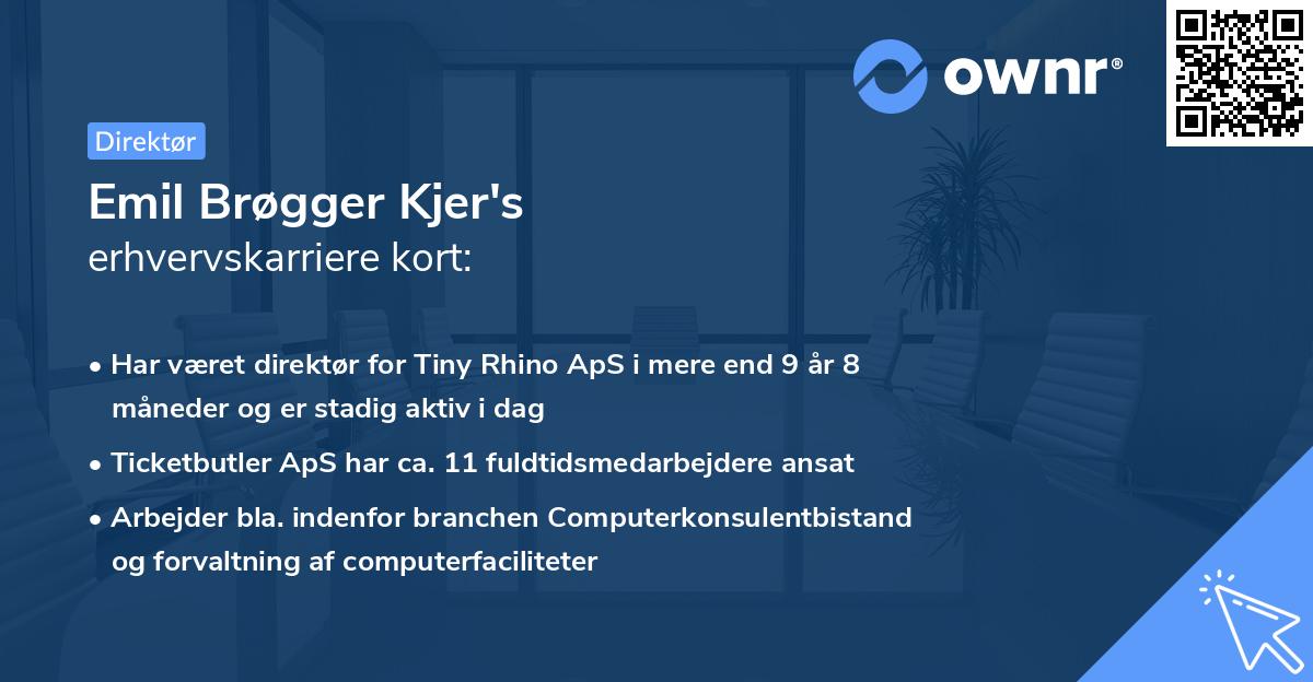 Emil Brøgger Kjer's erhvervskarriere kort