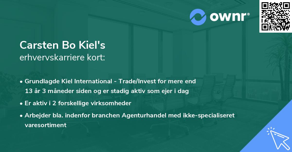 Carsten Bo Kiel's erhvervskarriere kort