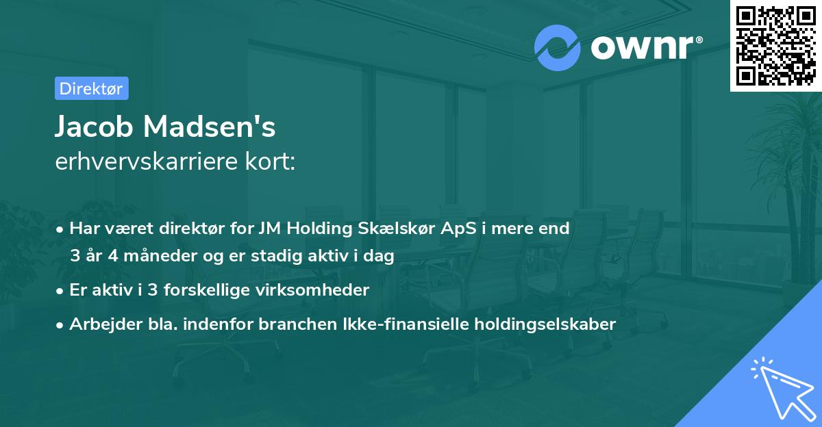 Jacob Madsen's erhvervskarriere kort
