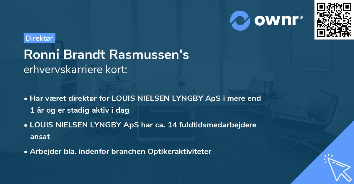 Ronni Brandt Rasmussen's erhvervskarriere kort