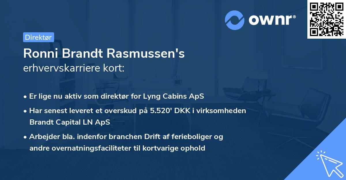 Ronni Brandt Rasmussen's erhvervskarriere kort
