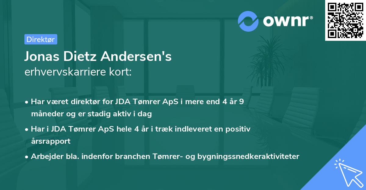 Jonas Dietz Andersen's erhvervskarriere kort