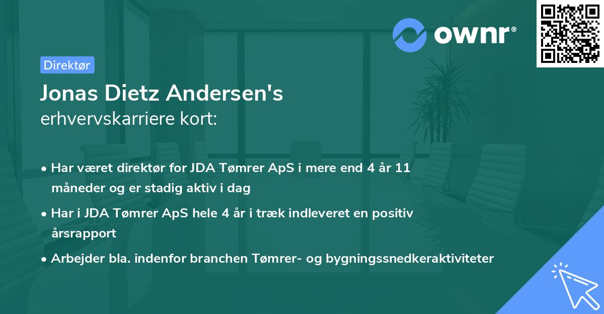 Jonas Dietz Andersen's erhvervskarriere kort