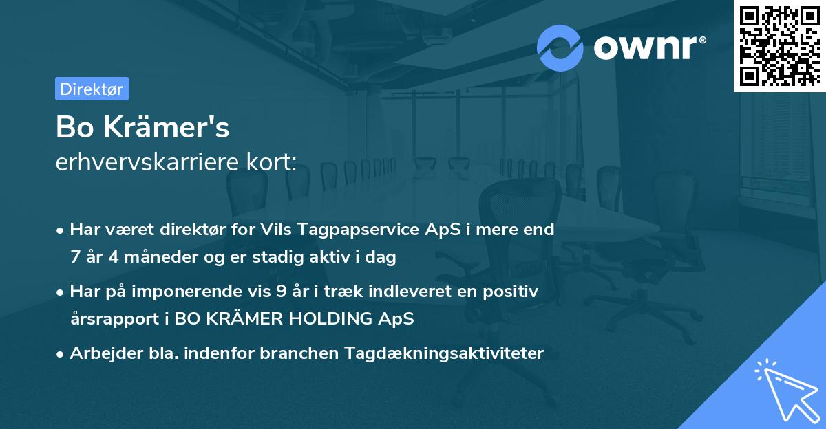 Bo Krämer's erhvervskarriere kort