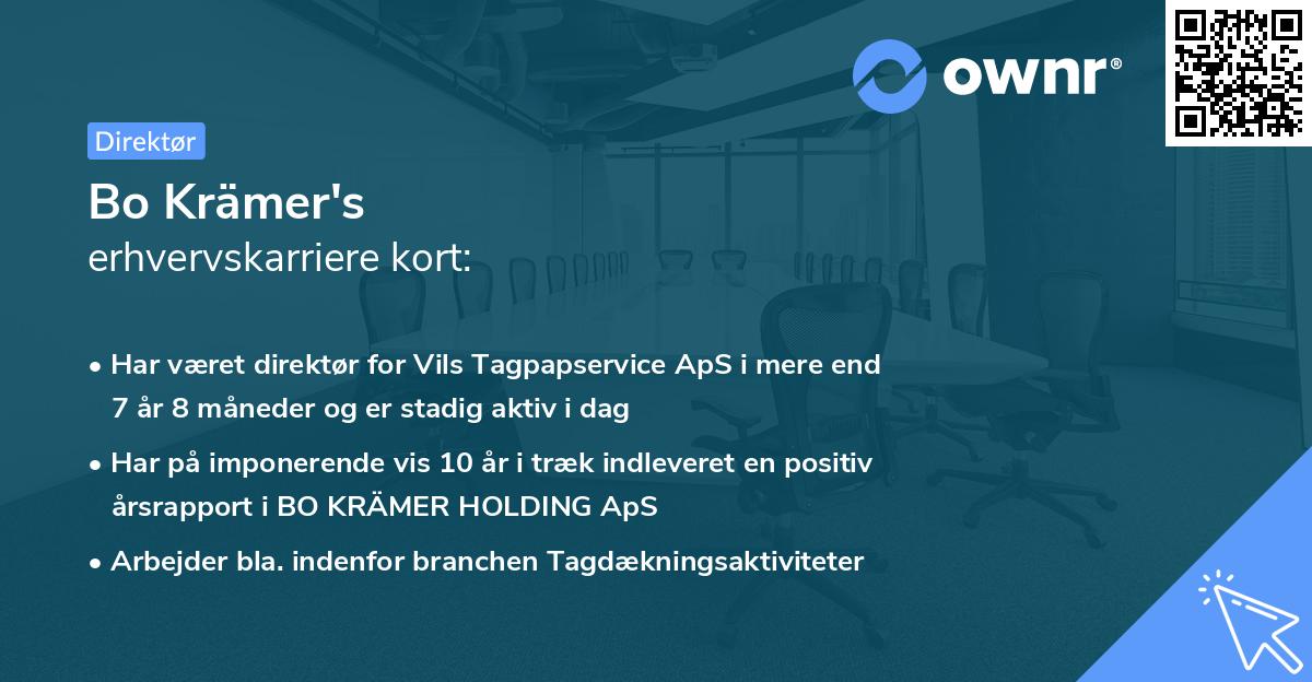 Bo Krämer's erhvervskarriere kort