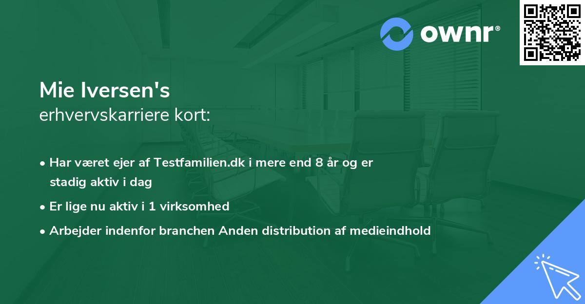 Mie Iversen's erhvervskarriere kort