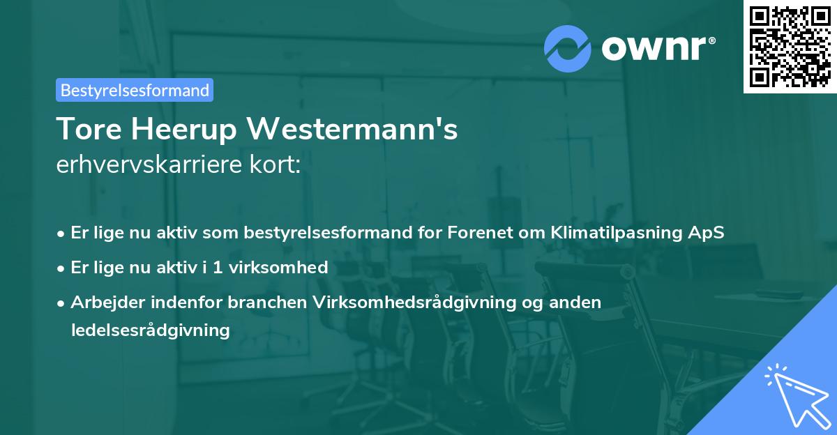 Tore Heerup Westermann's erhvervskarriere kort