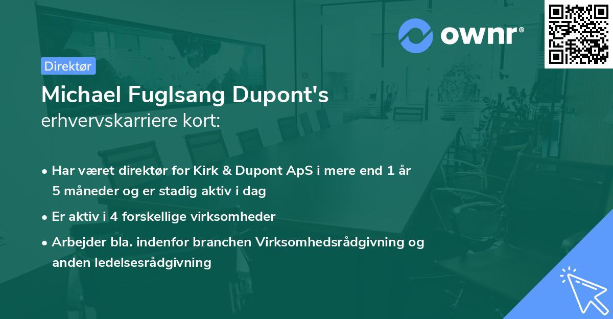 Michael Fuglsang Dupont's erhvervskarriere kort