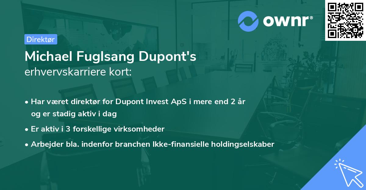 Michael Fuglsang Dupont's erhvervskarriere kort